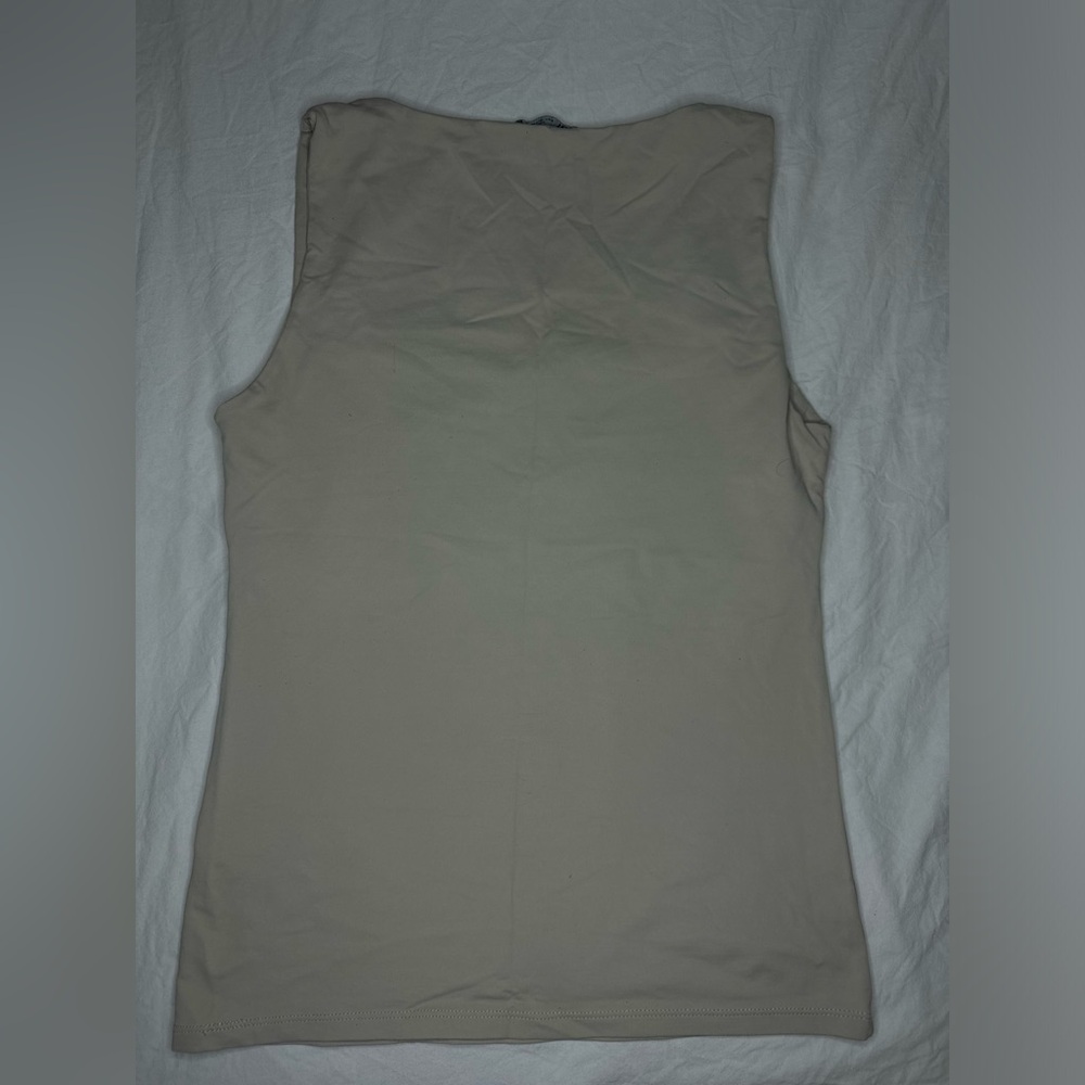 Zara Seamless Beige Nude Wide Strap Square Neck Tank Size Large - Picture 6 of 9